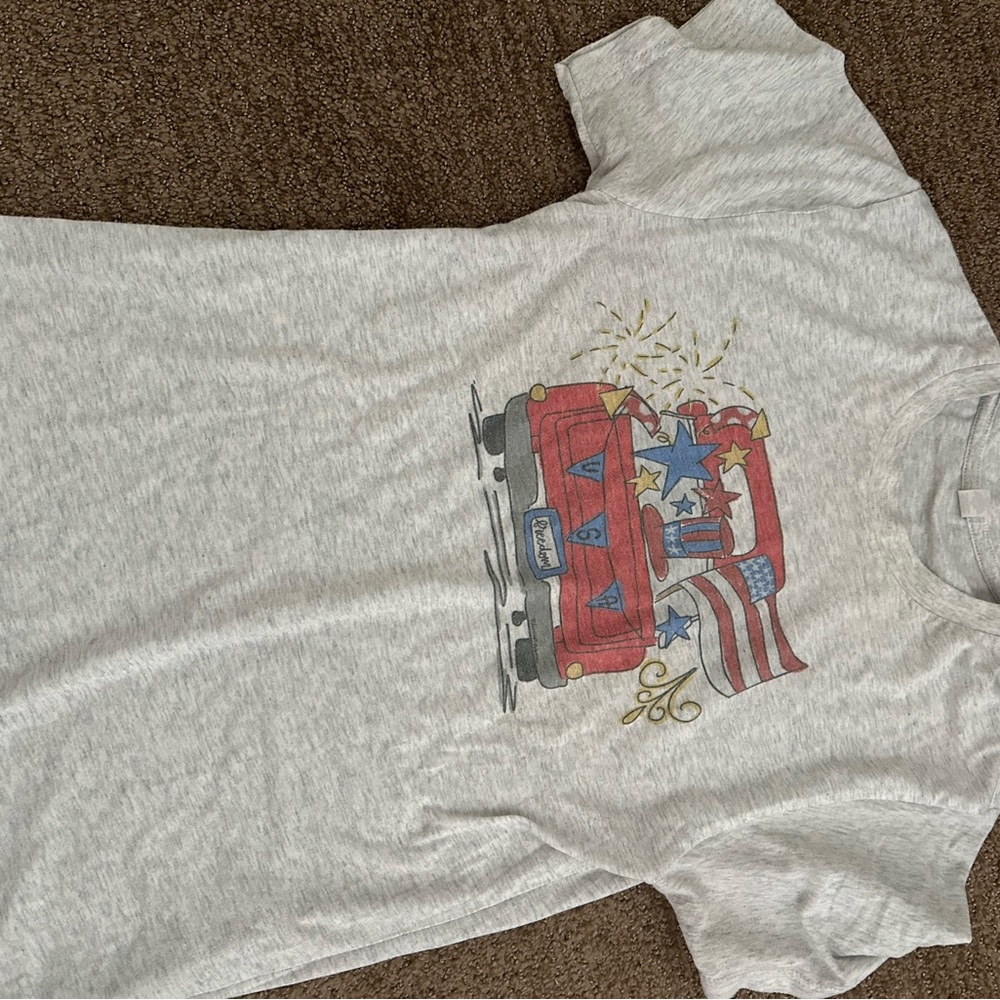 Womens 4th of July TShirt with Red Truck Design